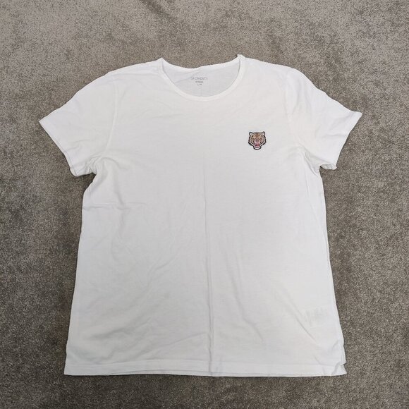 Segments White T-shirt Women's Size Large 100% Cotton Tiger Embroidery - Picture 1 of 8